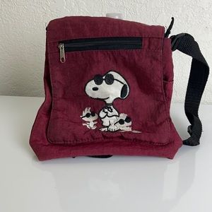 Snoopy Embroidered Fabric Crossbody Bag